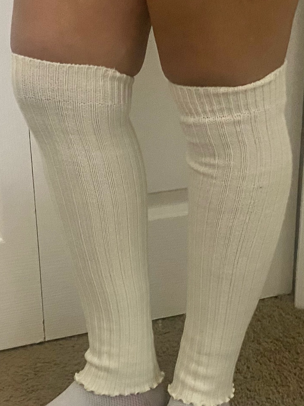 Over-the-knee Cream Leg Warmers